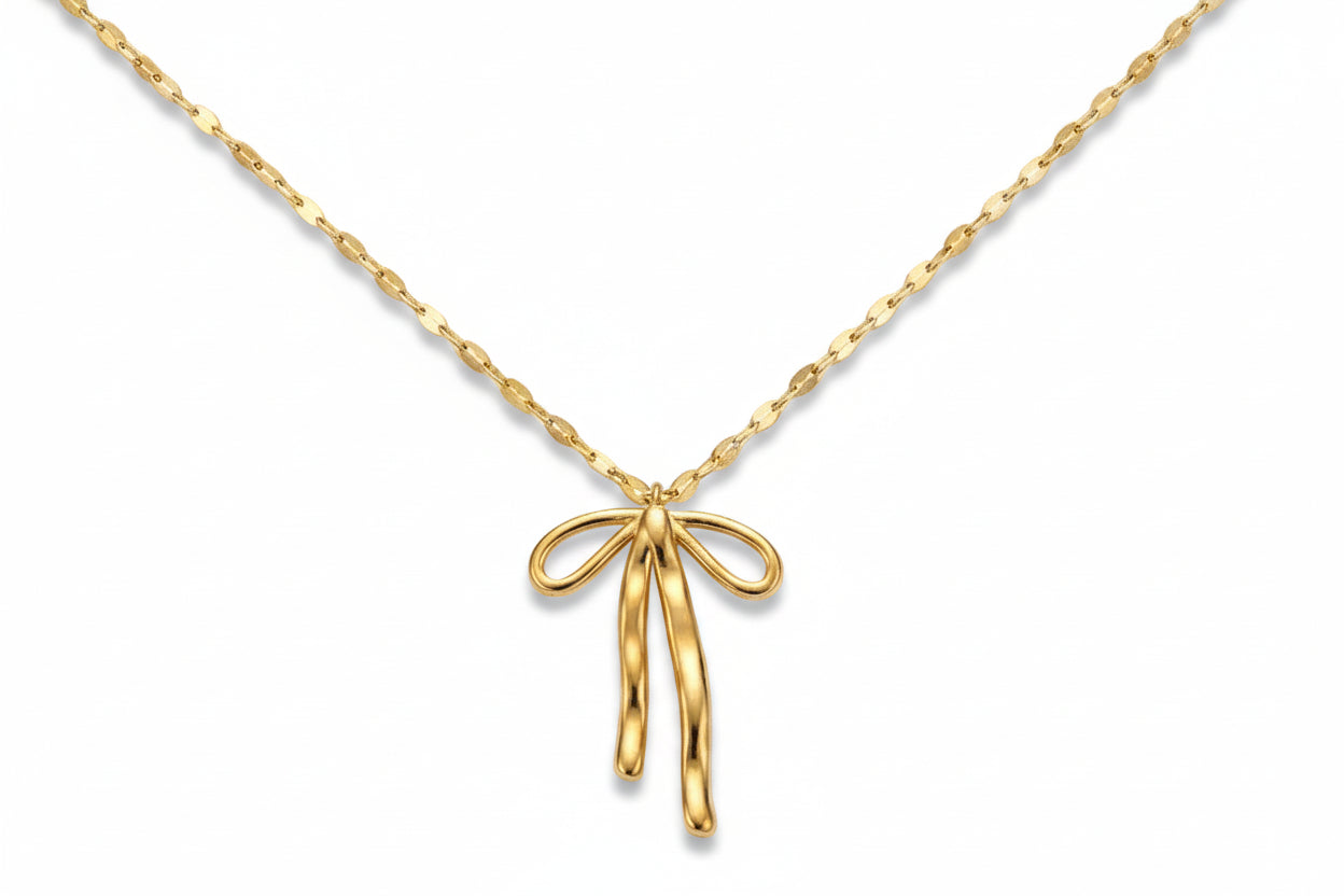 Long Bow Pendant Necklace
