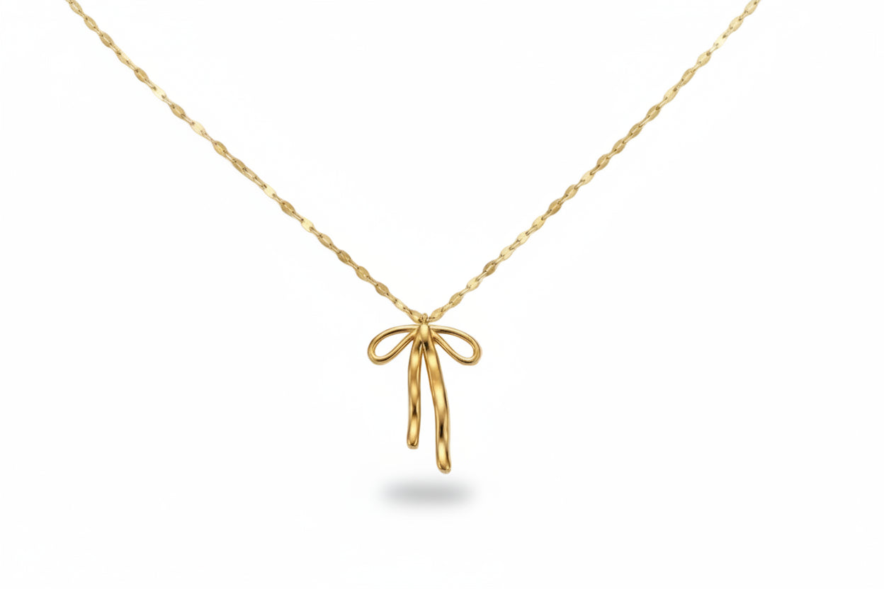 Long Bow Pendant Necklace