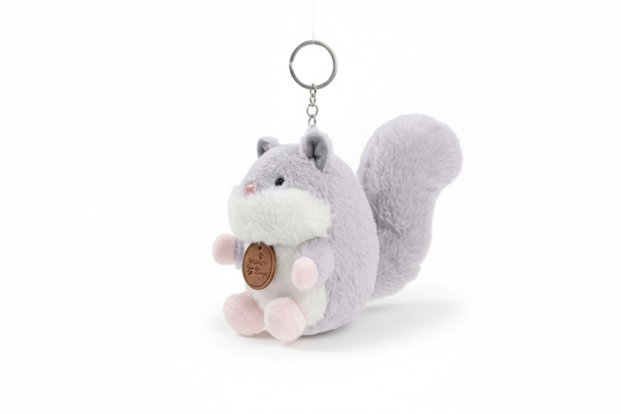 plush squirrel bag charm