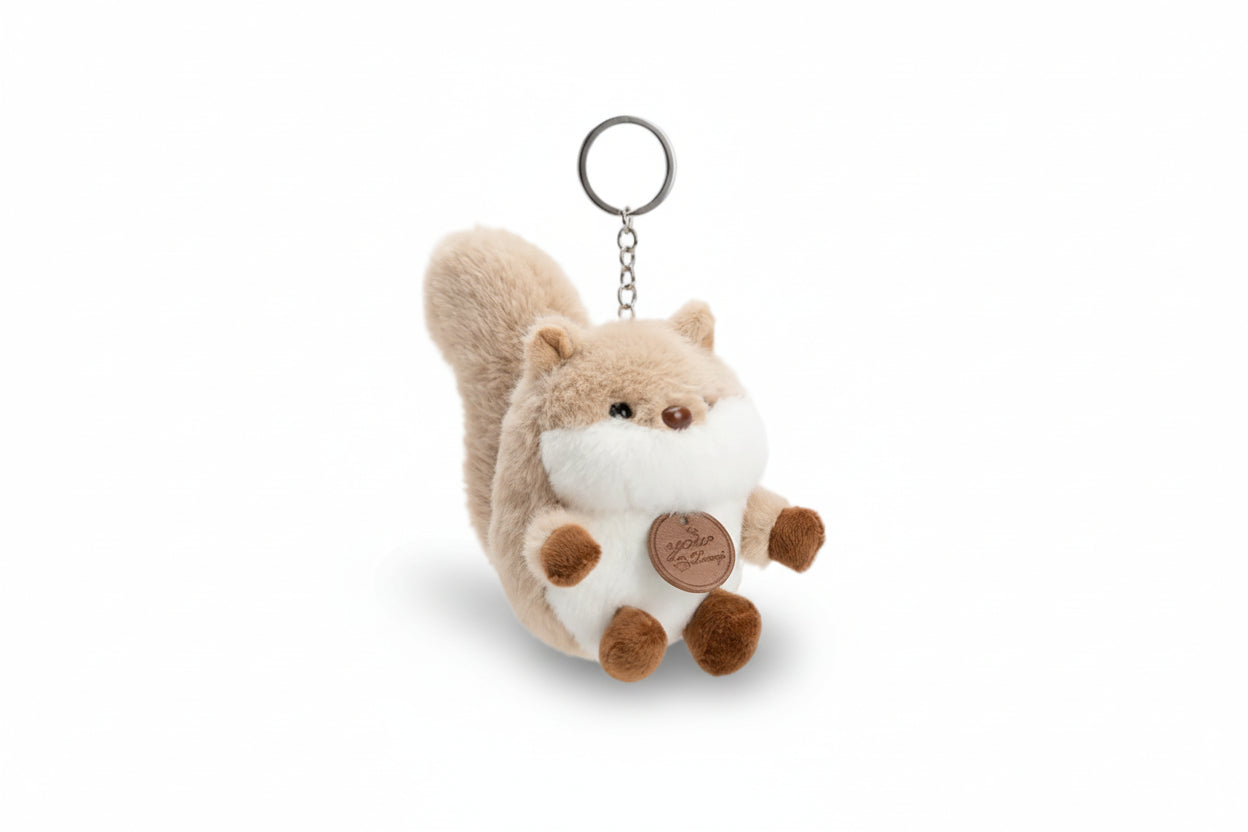 plush squirrel bag charm