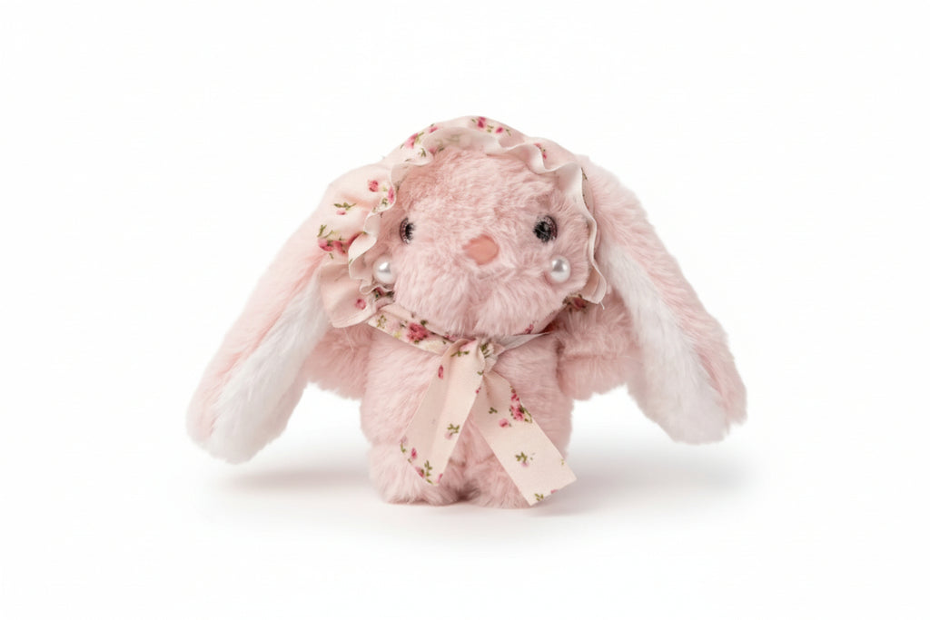 Cute Pink Bunny Plush Keychain