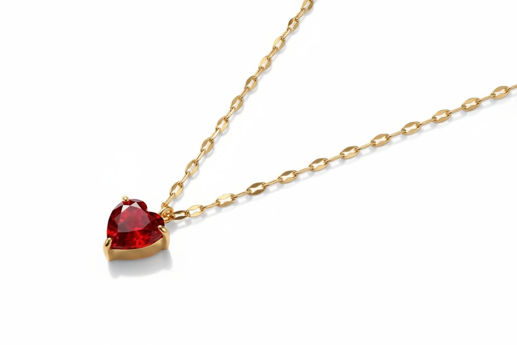 Heart-Shaped Crystal Pendant Necklace