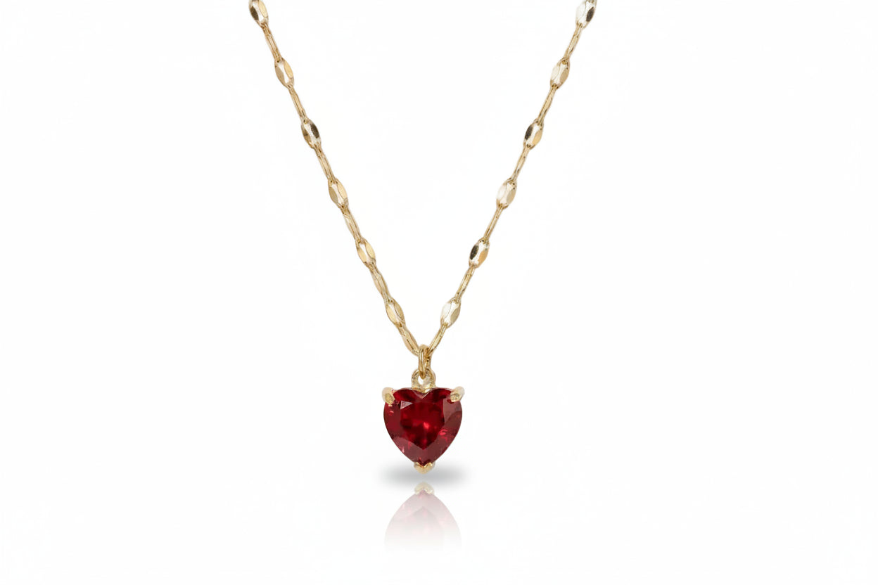 Heart-Shaped Crystal Pendant Necklace