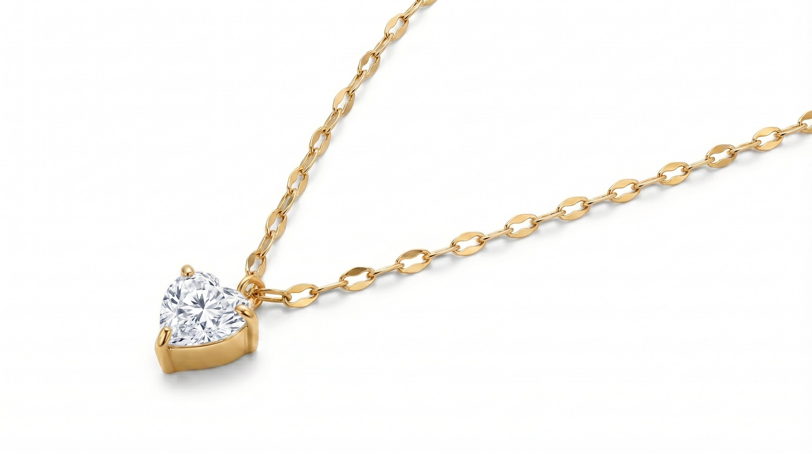 Heart-Shaped Crystal Pendant Necklace