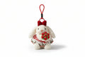 Korean bunny bag charm with a crochet bouquet