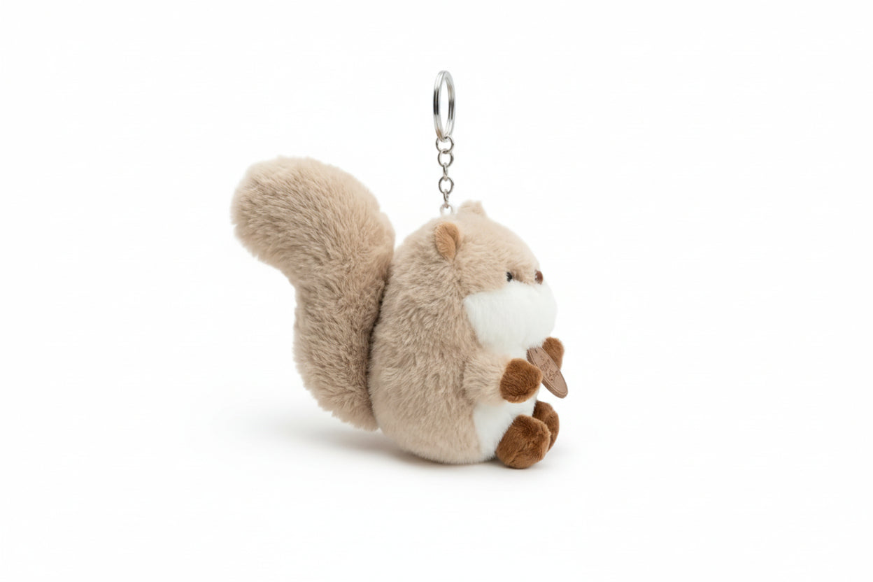 plush squirrel bag charm