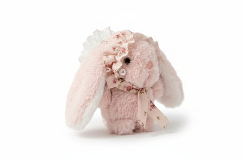 Cute Pink Bunny Plush Keychain