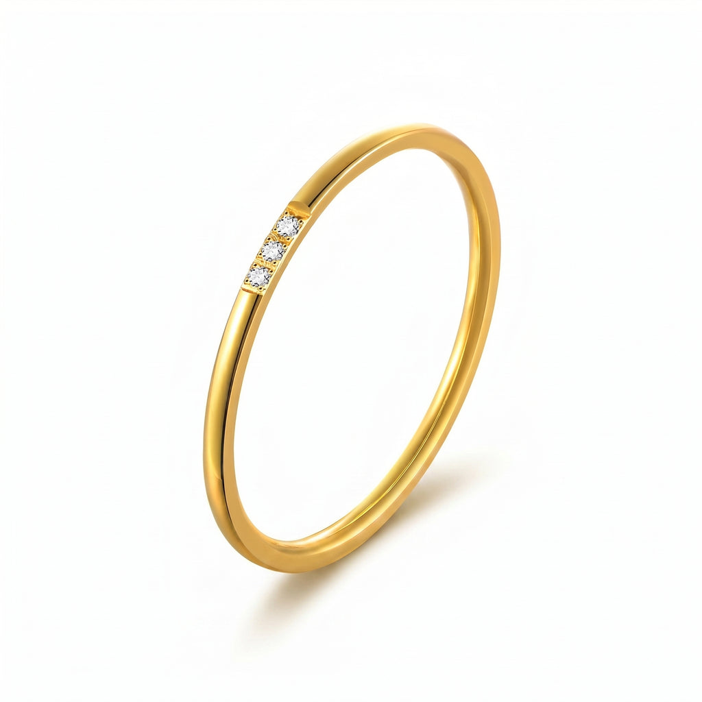 SS 3 Stone Minimal Ring