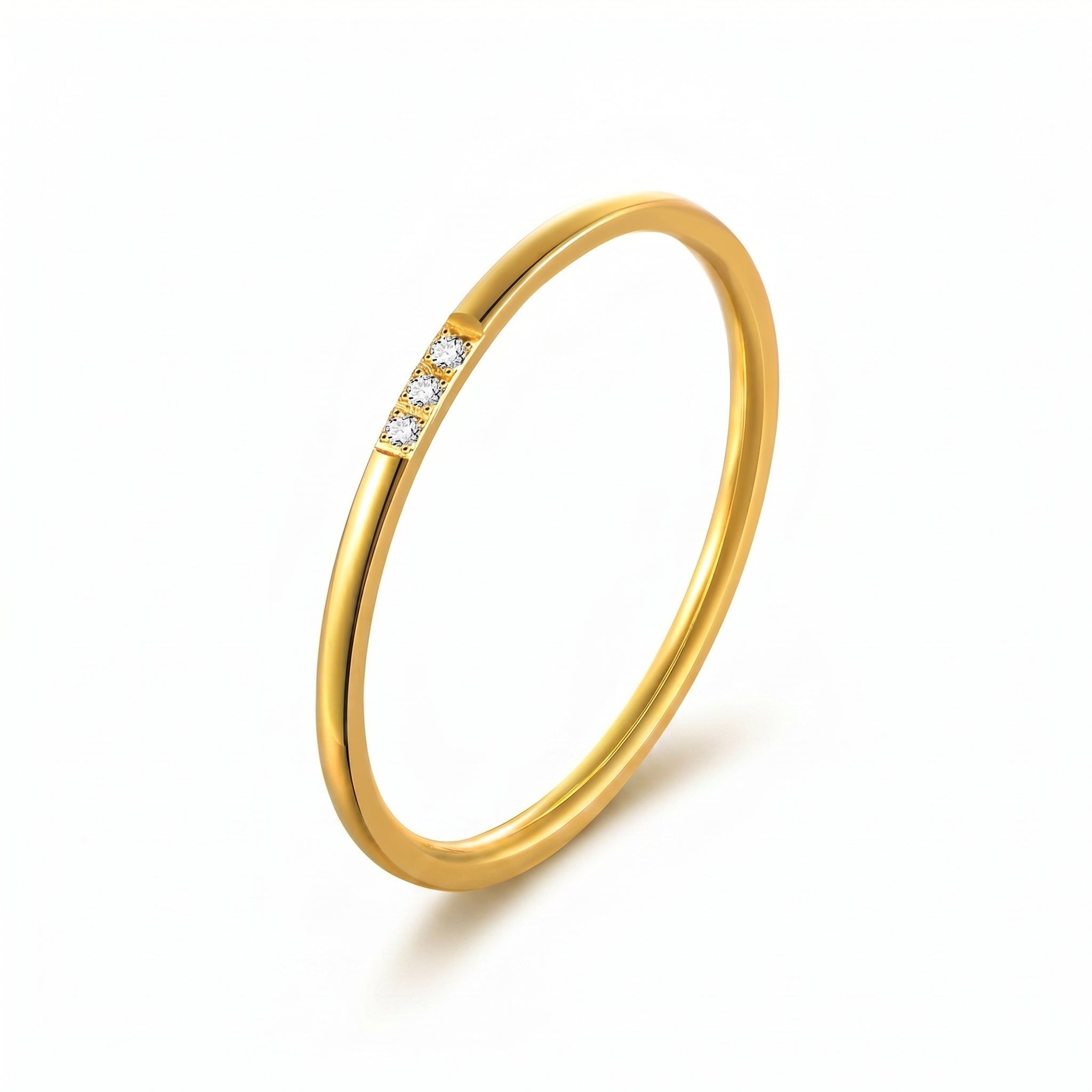 SS 3 Stone Minimal Ring