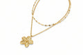 Flower Double Layer Pendant Necklace