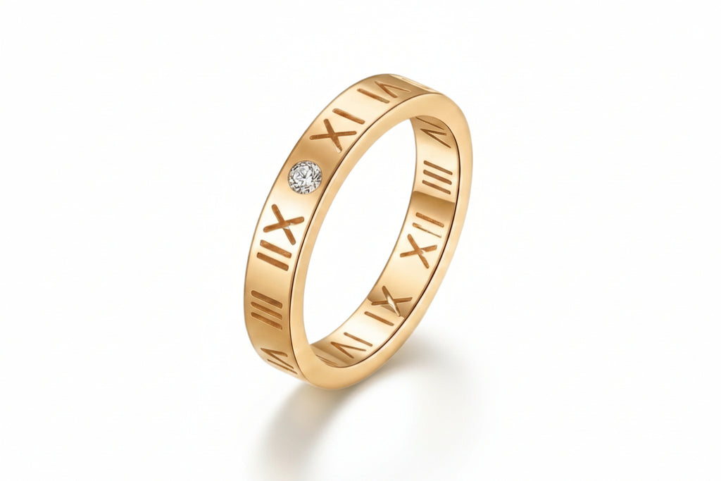 SS Roman Number Band Ring