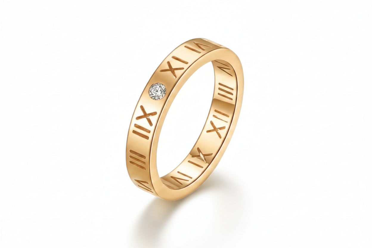 SS Roman Number Band Ring