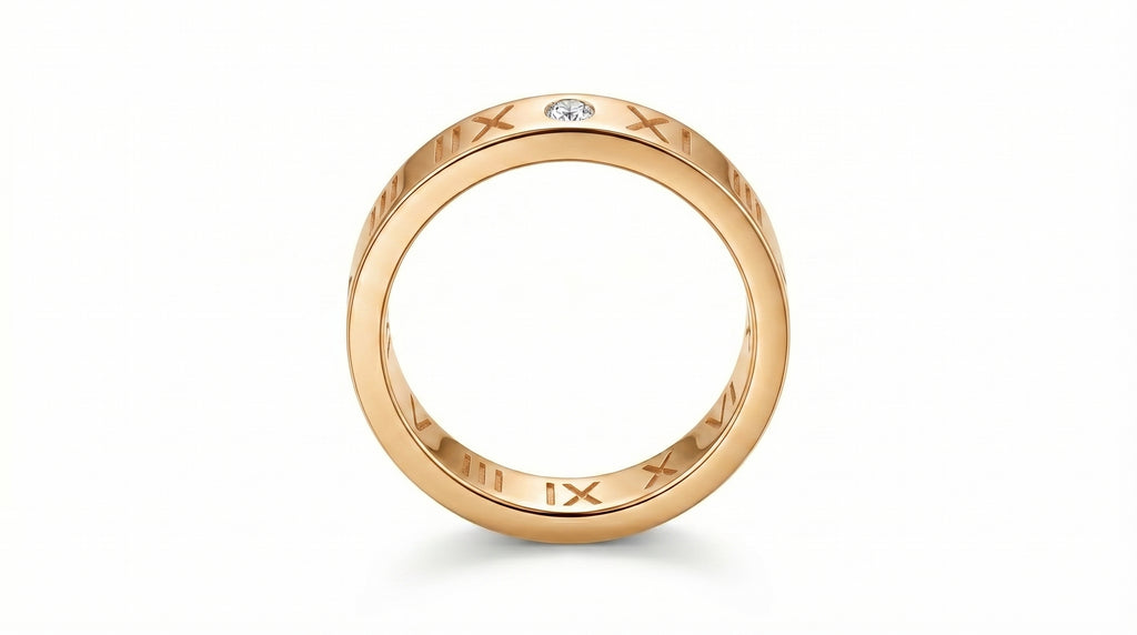 SS Roman Number Band Ring