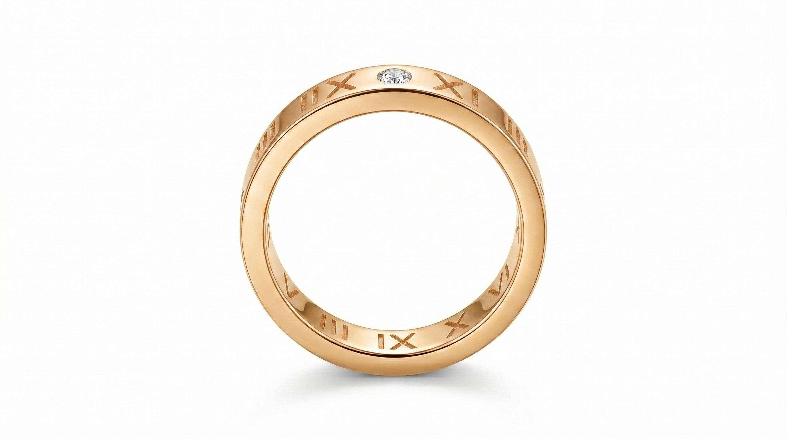SS Roman Number Band Ring