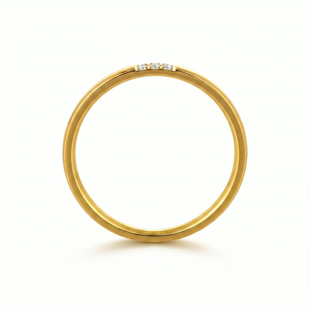 SS 3 Stone Minimal Ring