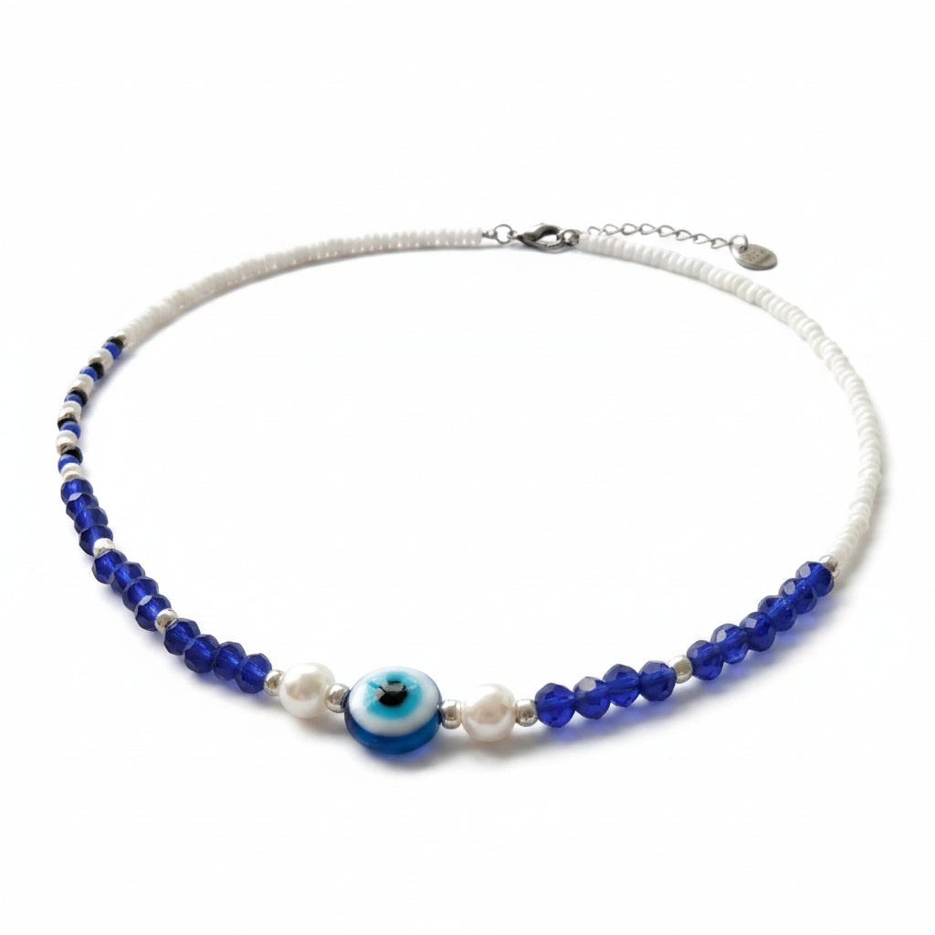 Handmade Evil Eye Beaded Necklace